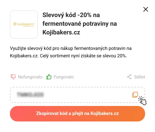 Návod jak zkopírovat slevový kód Kojibakers.cz