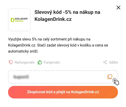 Návod jak zkopírovat slevový kupón KolagenDrink.cz