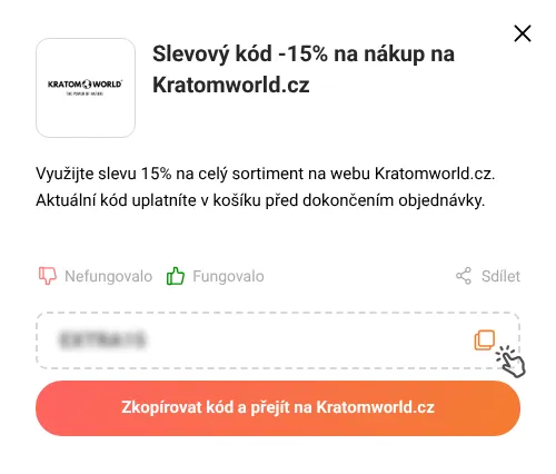 Návod jak zkopírovat slevový kód Kratomworld.cz