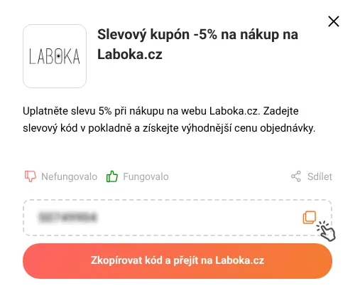 Návod jak zkopírovat slevový kupón Laboka.cz