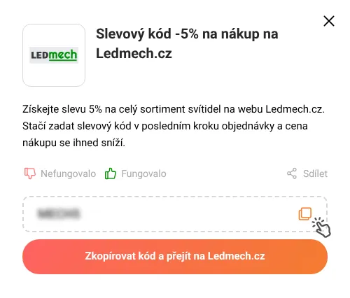 Návod jak zkopírovat slevový kupón Ledmech.cz