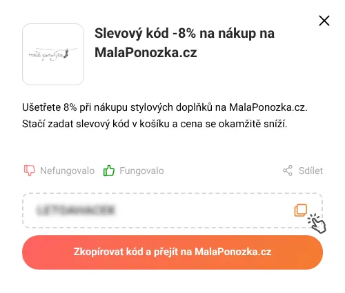 Návod jak zkopírovat slevový kupón MalaPonozka.cz