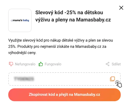 Návod jak zkopírovat slevový kupón Mamasbaby.cz