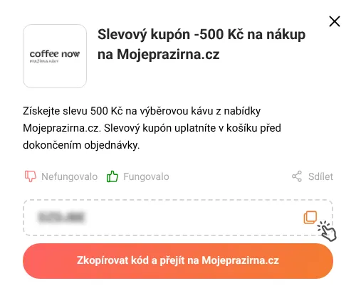 Návod jak zkopírovat slevový kupón Mojeprazirna.cz