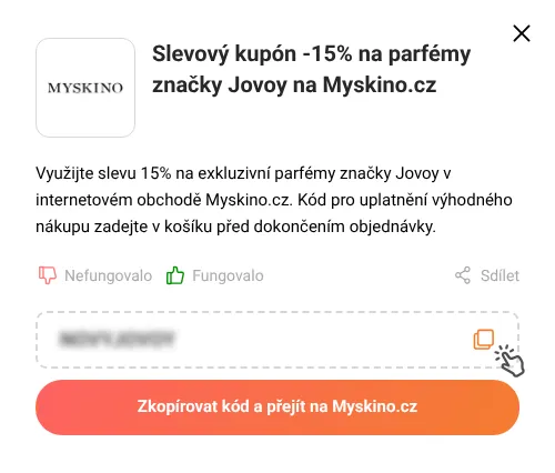 Návod jak zkopírovat slevový kupón Myskino.cz