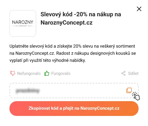 Návod jak zkopírovat slevový kupón NaroznyConcept.cz