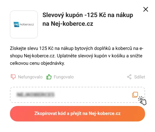 Návod jak zkopírovat slevový poukaz Nej-koberce.cz