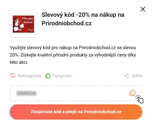 Návod jak zkopírovat slevový kupón Prirodniobchod.cz