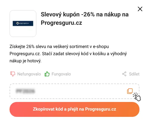 Návod jak zkopírovat slevový kód Progresguru.cz