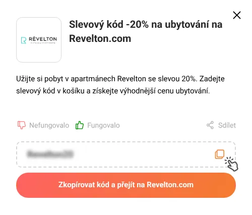 Návod jak zkopírovat slevový kód Revelton.com