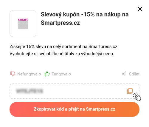 Návod jak zkopírovat slevový kód Smartpress.cz