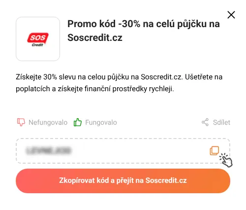 Návod jak zkopírovat promo kód Soscredit.cz