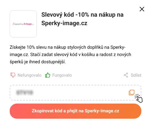 Návod jak zkopírovat slevový kupón Sperky-image.cz