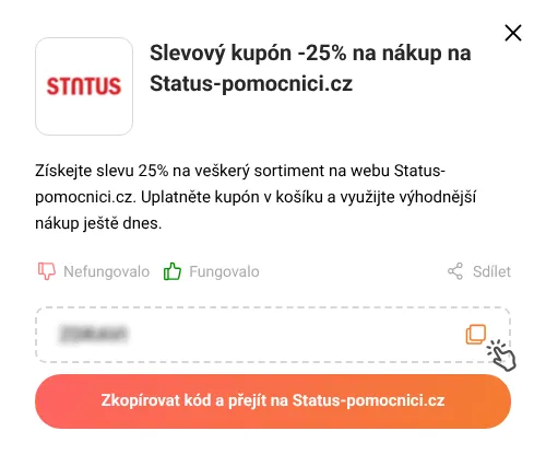 Návod jak zkopírovat slevový kód Status-pomocnici.cz