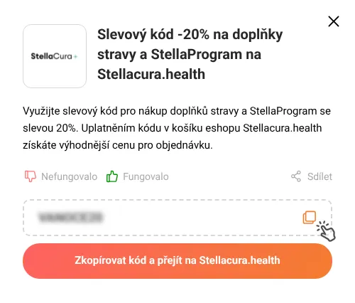 Návod jak zkopírovat slevový kupón Stellacura.health