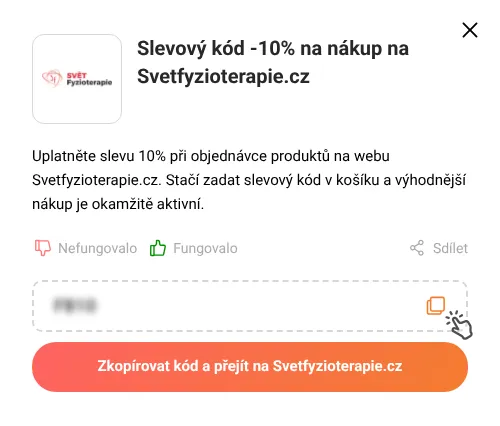 Návod jak zkopírovat slevový kupón Svetfyzioterapie.cz