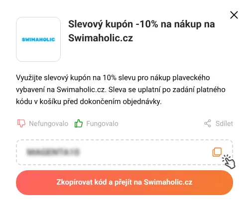 Návod jak zkopírovat slevový poukaz Swimaholic.cz