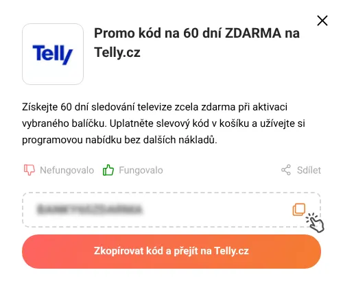 Návod jak zkopírovat slevový kód Telly.cz