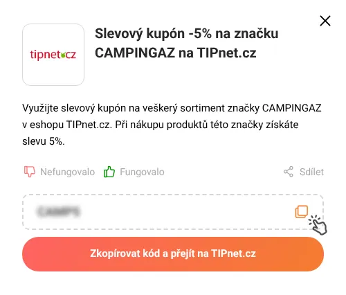 Návod jak zkopírovat slevový kód TIPnet.cz