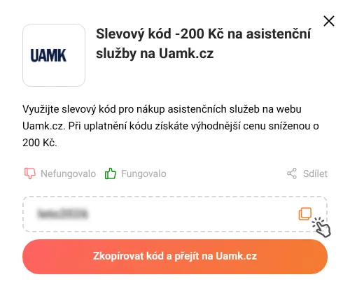 Návod jak zkopírovat slevový kód Uamk.cz