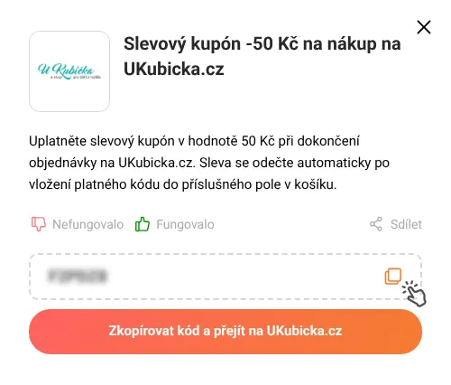 Návod jak zkopírovat slevový kupón UKubicka.cz