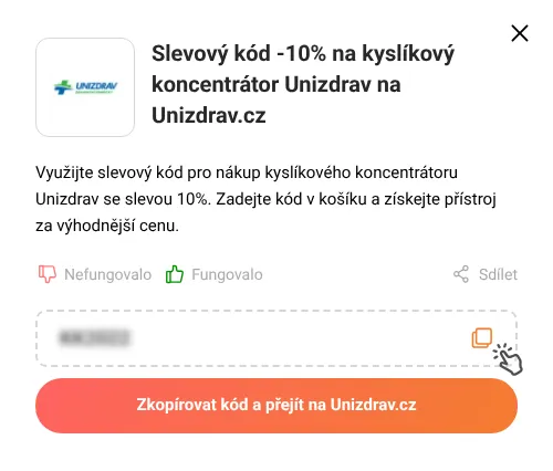 Návod jak zkopírovat slevový kód Unizdrav.cz