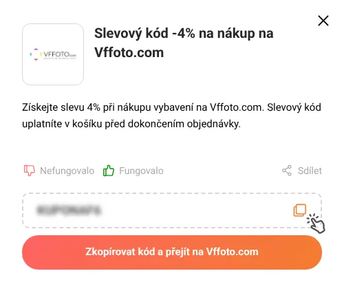 Návod jak zkopírovat slevový kupón Vffoto.com