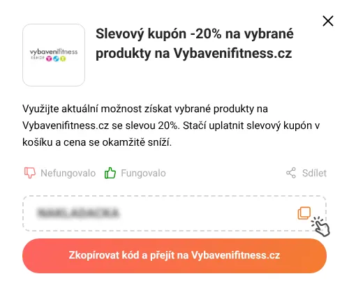Návod jak zkopírovat slevový kupón Vybavenifitness.cz
