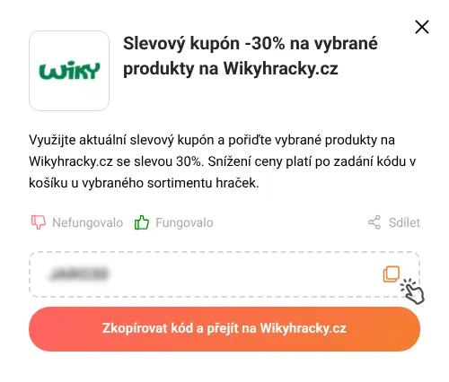 Návod jak zkopírovat slevový kupón Wikyhracky.cz
