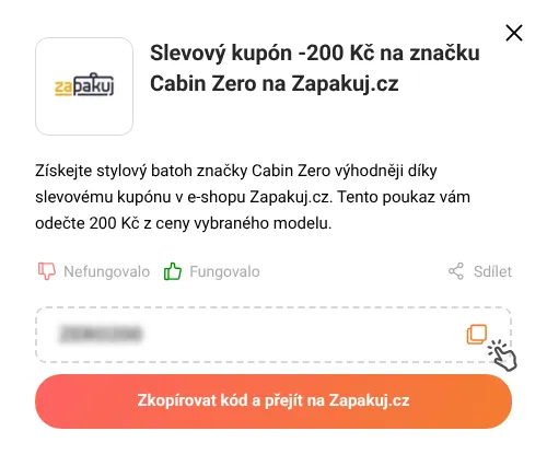 Návod jak zkopírovat slevový kupón Zapakuj.cz