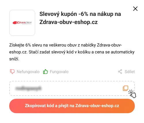 Návod jak zkopírovat slevový kupón Zdrava-obuv-eshop.cz