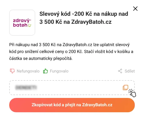 Návod jak zkopírovat slevový kupón ZdravyBatoh.cz