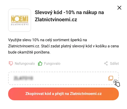 Návod jak zkopírovat slevový poukaz Zlatnictvinoemi.cz