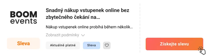 Jak využít slevu Boomevents.org