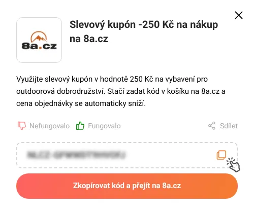 Návod jak zkopírovat slevový kód 8a.cz