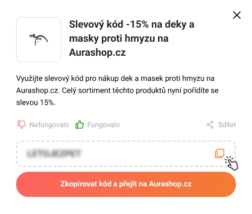Návod jak zkopírovat slevový kupón Aurashop.cz