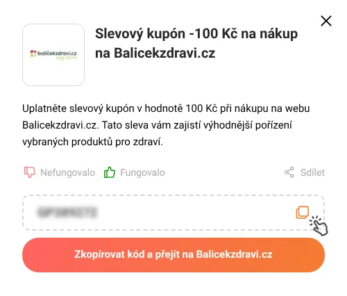 Návod jak zkopírovat slevový kupón Balicekzdravi.cz