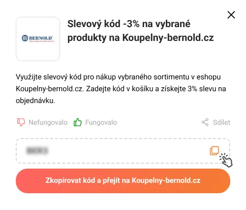 Návod jak zkopírovat slevový kupón Koupelny-bernold.cz