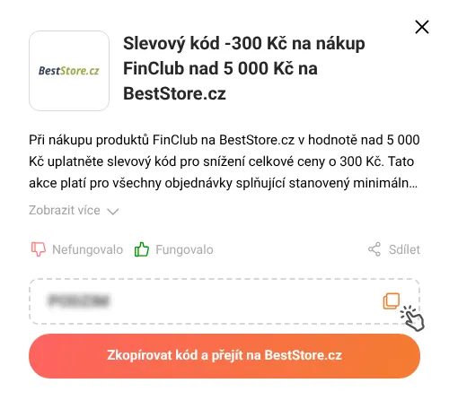 Návod jak zkopírovat slevový kód BestStore.cz