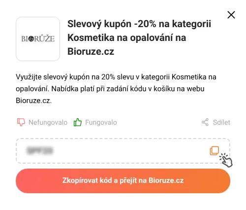 Návod jak zkopírovat slevový kupón Bioruze.cz