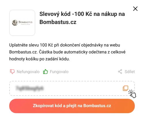 Návod jak zkopírovat slevový kupón Bombastus.cz