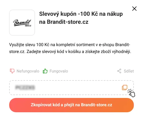Návod jak zkopírovat slevový kupón Brandit-store.cz