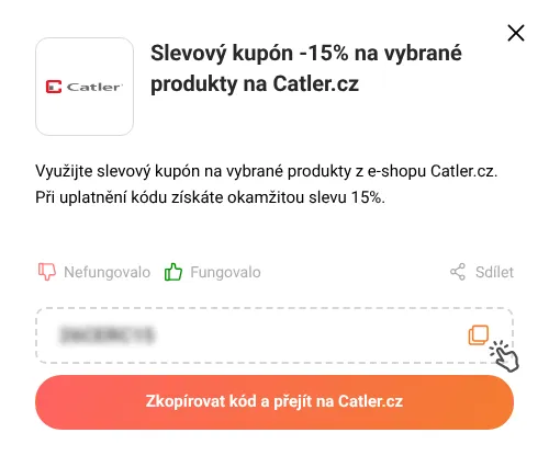 Návod jak zkopírovat slevový kupón Catler.cz