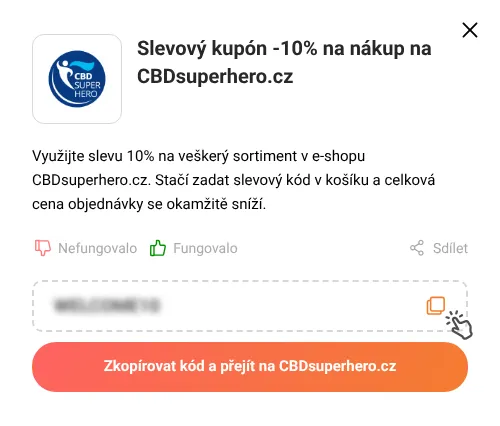 Návod jak zkopírovat slevový kupón CBDsuperhero.cz