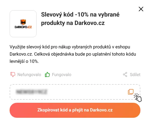 Návod jak zkopírovat slevový kód Darkovo.cz