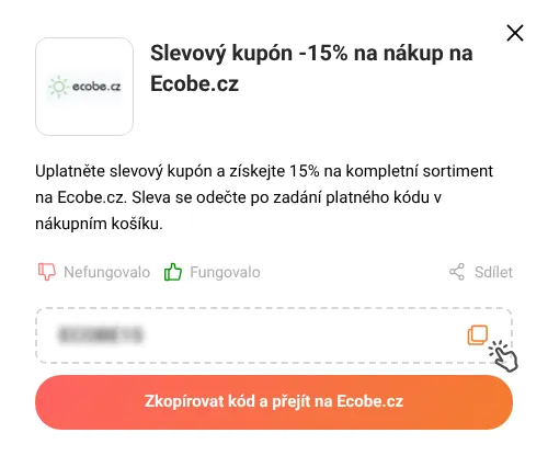 Návod jak zkopírovat slevový kupón Ecobe.cz