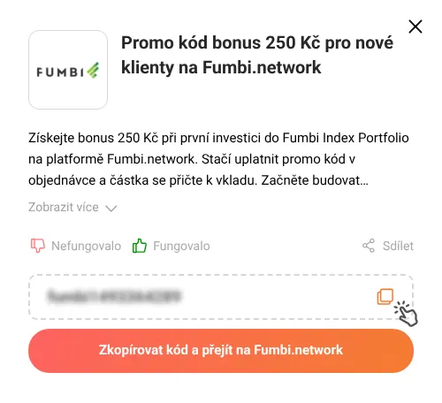 Návod jak zkopírovat promo kód Fumbi.network