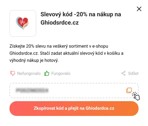 Návod jak zkopírovat slevový kupón Ghiodsrdce.cz
