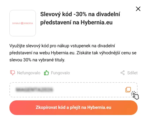 Návod jak zkopírovat slevový kód Hybernia.eu