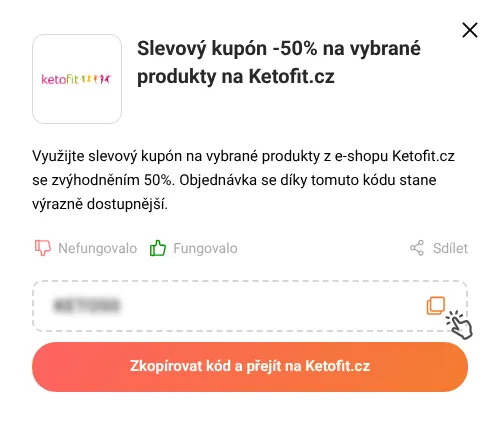 Návod jak zkopírovat slevový kód Ketofit.cz
